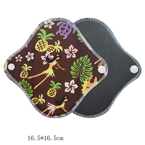 EXCEART 7 Pcs Almofadas Sanitárias Reutilizáveis â€‹â€‹Carvão de Bambu Lavável Mama Pano Menstrual A