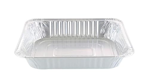 Miniatura 9 de KitchenDance 53900 - Sartenes desechables de papel de aluminio de colores para mesa de vapor, de tamaño medio, bandeja rectangular para hoteles y