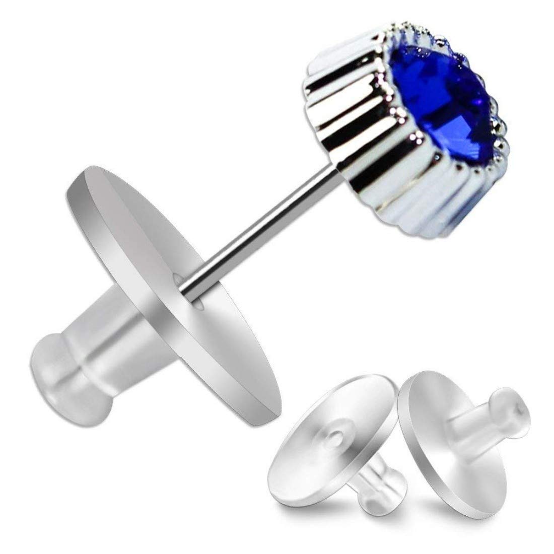 DIY Crafts Pack of 150 Pcs, Silver, Pairs Bullet Clutch Earring Backs with Pad Earring Safety Backs (Silver; Gold; C (Pack of 150 Pcs, Silver) 2