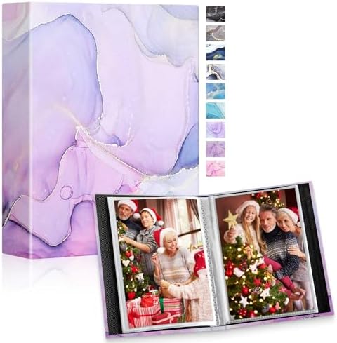 Lanpn Photo Album 6x4 600 Pockets, Large Capacity Leather Hardcover Large Photo Book that Holds 600 Vertical and horizontal Pictures Marine