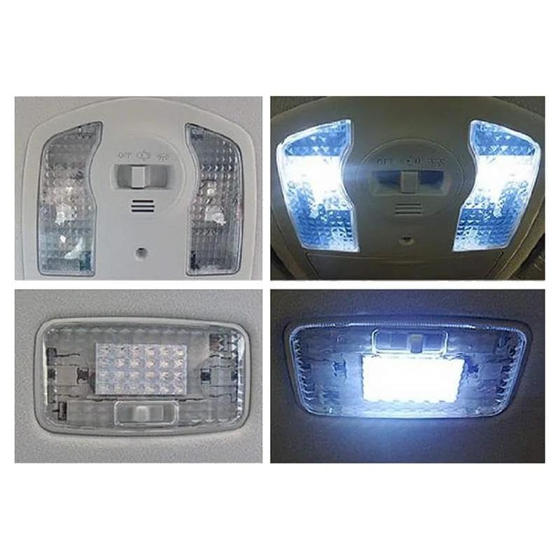 Cubierta de luz de lectura de mapa interior para Toyota Prius 2010-2015 transparente 3 piezas 4