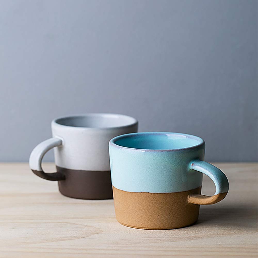 Zestaw porcelanowych filiżanek do kawy, porcelanowa filiżanka do herbaty, kubek do popołudniowej herbaty, wielokrotnego użytku kubek retro, kreatywny gruby cera