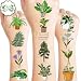 96 PCS Plants Save The Earth Day Pre-Cut Temporary Tattoos Themed Birthday Party Decorations Favors Supplies Décor Environment Tree Flowers Tattoo Stickers Gifts For Game Boys Girls Classroom School