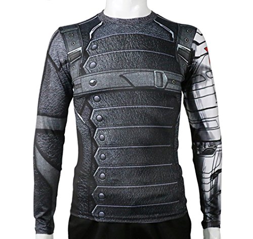 Rulercosplay Winter Soldier Shirt Long Sleeves Sport Shirt Fittness Shirt