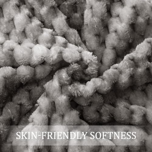 Exclusivo Mezcla BK-GBR5070-ZRGR-UK Extra Large Soft Fleece Throw Blanket, 50X70 Inches 3D Clouds Stylish Jacquard Throw Blanket For Couch, Cozy Soft Lightweight For All Season, Tie-Dye Grey Blanket thumb #6