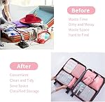 Packing Cubes for Suitcases, 9 Set Compression Storage Travel Luggage Organizers with Toiletry Bag, Shoe Bag & Electronics Bag - Luggage Organizers Suitcase Travel Accessories (Pink)