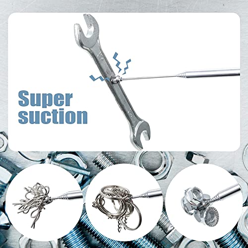 4 Pieces Magnetic Telescoping Pick-Up Tool With Pocket Clip 3 Lb Extendable Magnetic Grabber Reacher Tools 25 Inch Flexible Magnet Retrieval Stick Gadget Suitable Gifts For Men #TOP3