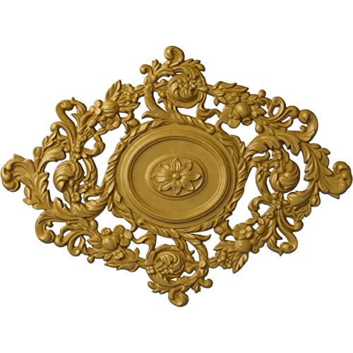 22 1/2"W x 30 3/8"H x 1 1/2"P Katheryn Ceiling Medallion, Hand-Painted Iridescent Gold