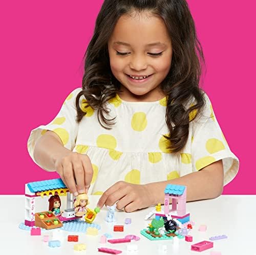 MEGA Barbie Farmer's Market Building Set - 80 Building Blocks - 3 Micro-Dolls - 6 Fashion Items - 4 Animal Figures - Garden Props - Gift For Kids 4+ - HDJ85