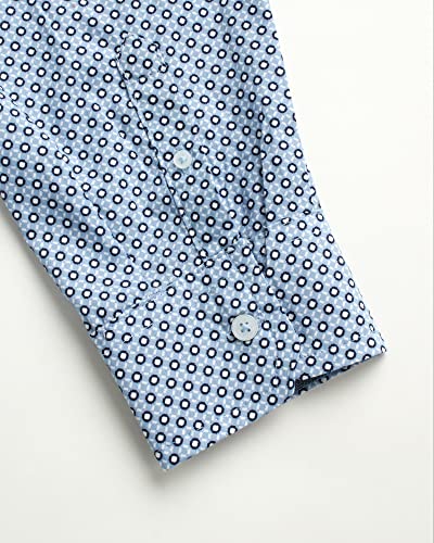Ben Sherman Boys' Shirt - Casual Long Sleeve Button Down Collared Shirt (Size: 8-18), Size 18, Blue Diamond Print #TOP4