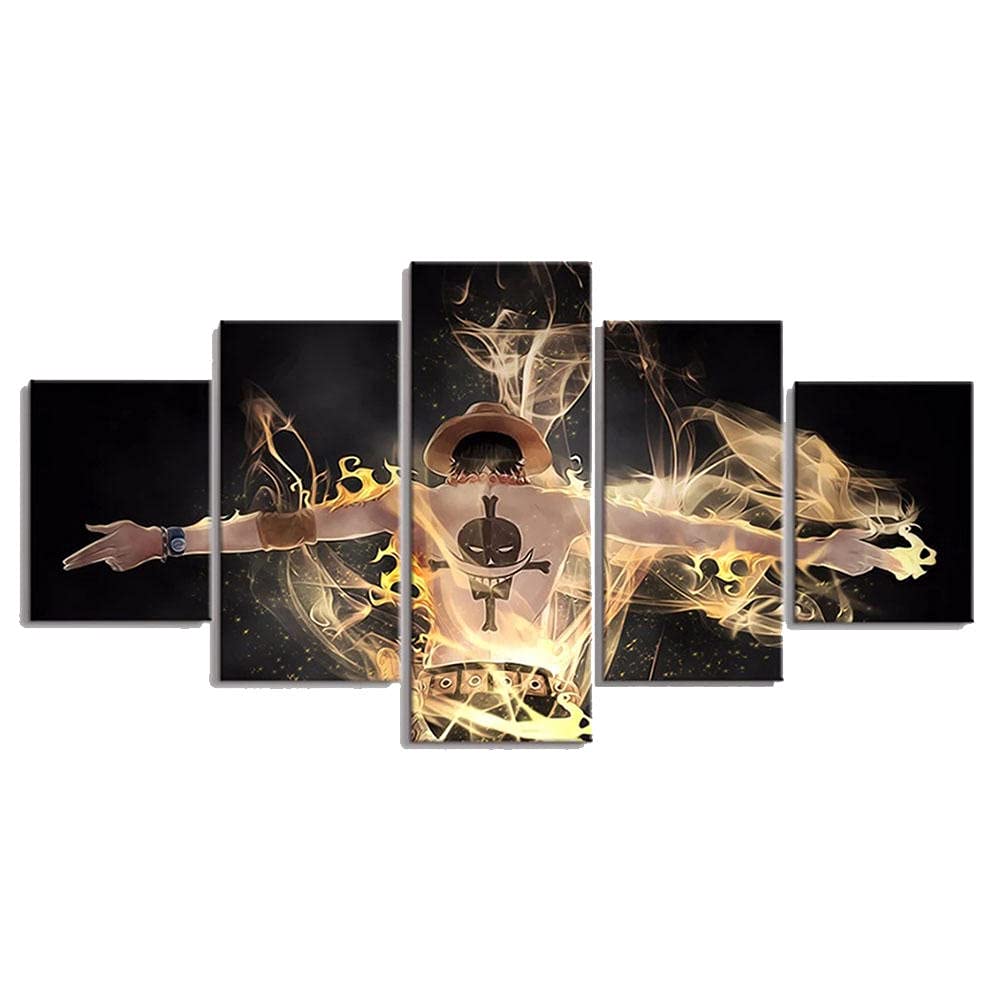 MPPSU Anime Poster Moderne Bilder Auf Leinwand Mehrteilige 5 Teiliges Wandbild Gemälde Set Schlafzimmer Wohnzimmer Küchenbilder Jugendzimmer Deko Mit Rahmen 100 * 50cm