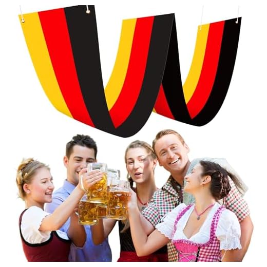 HONMOK 2pcs Guirlandes Drapeau Allemagne 180x35 CM Bannière Noir Rouge Or Drapeau Allemand pour Fête Oktober Fest Sport Décoration Supendue Plafond Fenêtre Jardin