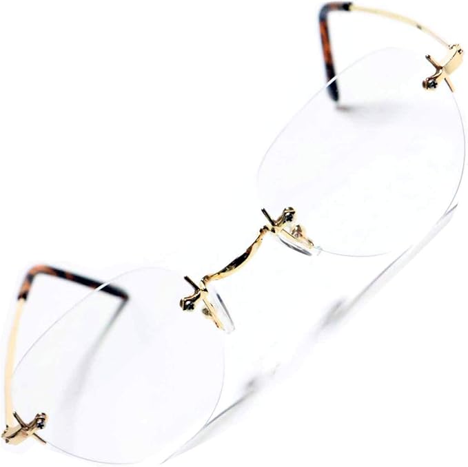 Amazon ゴールド デミ クリア 伊達メガネ 伊達眼鏡 ファッションメガネ 眼鏡 レディース 楕円 透明 小さい ボストン F 455 ファッション眼鏡 通販