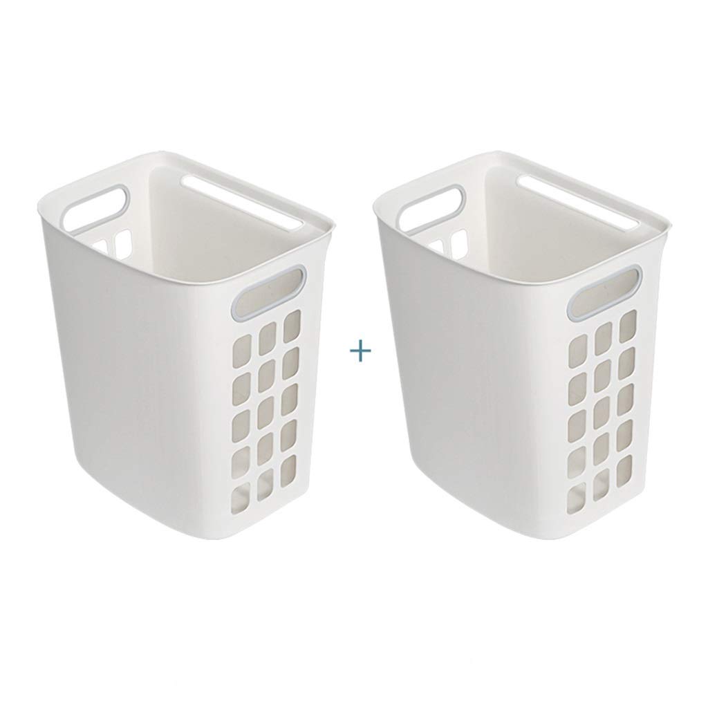 QICLOTH 30L Cesto De La Ropa, Plástico Impermeable Cubo De Ropa Sucia Montado En La Pared Gris/Beige for Guardar Juguetes De Ropa (Color : White+White)
