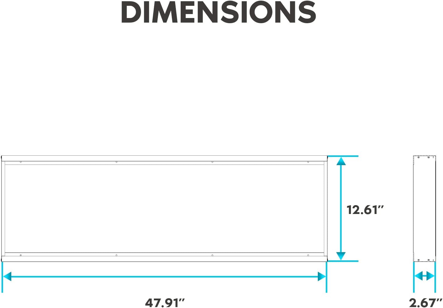 Luxrite 1x4 FT Surface Mount Kit for Light Panel, Aluminum Flush Mounting Bracket Kit, Durable, 12x48 LED Panel Light Frame for Ceiling - White
