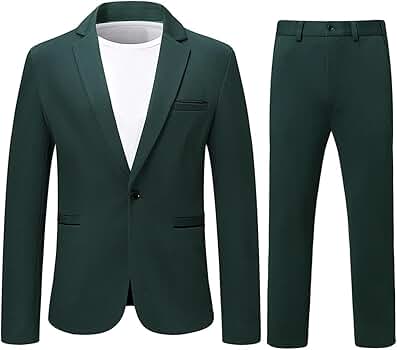 Cloudstyle Mens 2 Piece Suits Casual 1 Button Tux Blazer