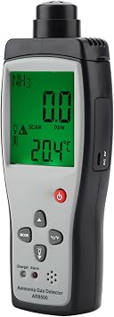 SMART Sensor AR8500 Detector, Handheld NH3 Gas Monitor with Sound Light Alarm 0-100PPM, for Farms Mines Chemicals