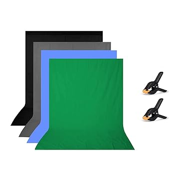 Curtain 8X12 (8x12ft Curtains Pack of 4 Pcs, Blue|Gray|Green|Black Clip-2)