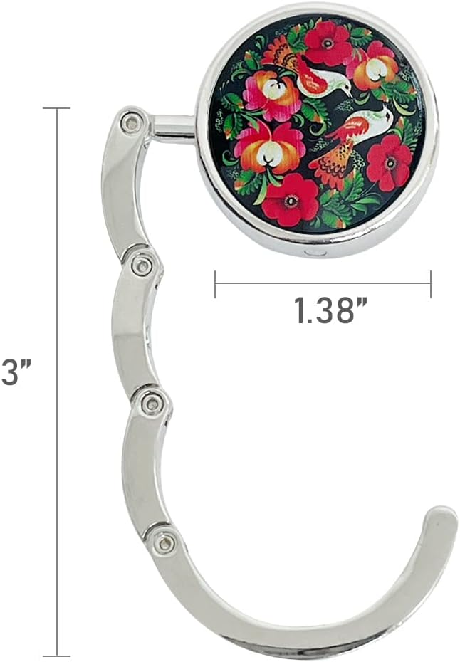 Wrapables Scenic Purse Hook Hanger, Foldable Handbag Table Hanger, Love Birds