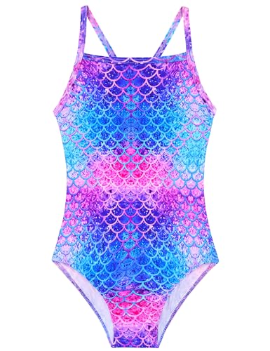 Image of Girls Swimsuits One-Piece Bathing Suits Multicolor Kids Sport Summer Beach Swimwear for 2-10 Years Old