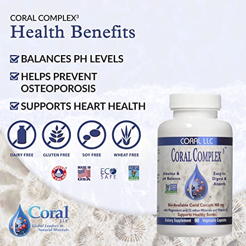 Coral Calcium - Coral Complex 3 900 Milligrams Of Bio-Available Coral Calcium With 1200 Iu's Of Vitamin D3 (180 Capsules) #TOP3