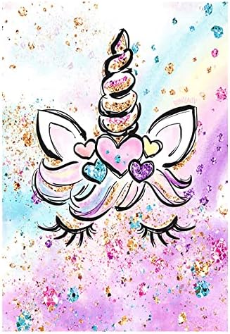 5D DIY Diamond Art Painting Kits Full Drill for Adults Kids, Rhinestones Crystal Embroidery Cross Stitch Painting Pictures by Numbers for Adults Kids Gifts Home Wall Decor - Unicorn