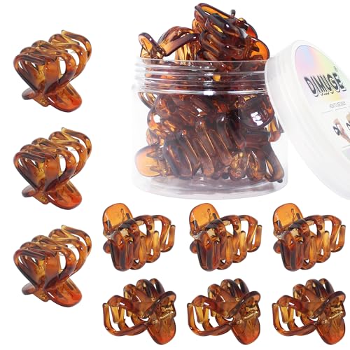 DIMUGE 4cm Sturdy Strong Brown Octopus Claw Clips Small to Medium Hair Clips for Women and Girls, Good for Thin to Thick Hair, Half Bun, Holder Hair Tightly -9 pcs
