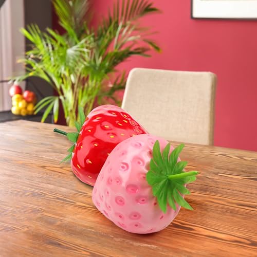 Woration 13" Faux Oversize Pink Strawberry Artificial Fruit Decoration Prop by Woration - Used condition - Image 7