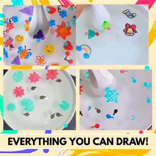 Water Painting Pens, Water Floating Pens Magical Doodle Pens Magic Drawing Pens Erasing Markers Erasable Pens for Kids Children Water-based Whiteboard Marker Pens for Boys Girls Gifts 12 Colors