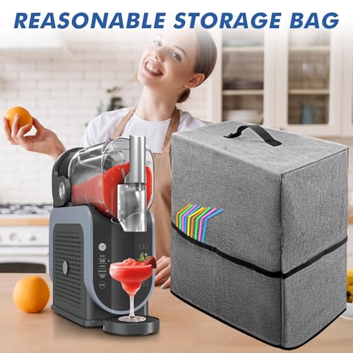 Image of Slushie Machine Dust Cover, Heat-Resistant Waterproof Dust-Proof 300D Nylon Material Protective Cover, Compatible with Ninja Slushie Machine FS301C /FS301 /FS300 /FS299, etc., 15.74''W*16.92''H*7.87''L