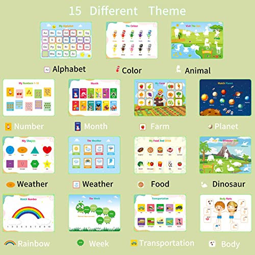 Isancha Montessori Busy Book For Toddlers ，Preschool Learning Activities 15 Themes Autism Sensory Educational Toys With 8 Dry-Erase Markers For Boys And Girls Develop Basic Motor Skills #TOP2