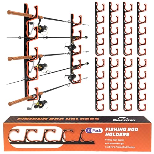 Gocozer Fishing Rod Holder for Garage, H5 Wall or Ceiling