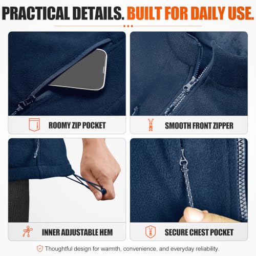 Image of KOVNLO Men's Heated Fleece Vest with 8 Heating Panels and Battery Pack