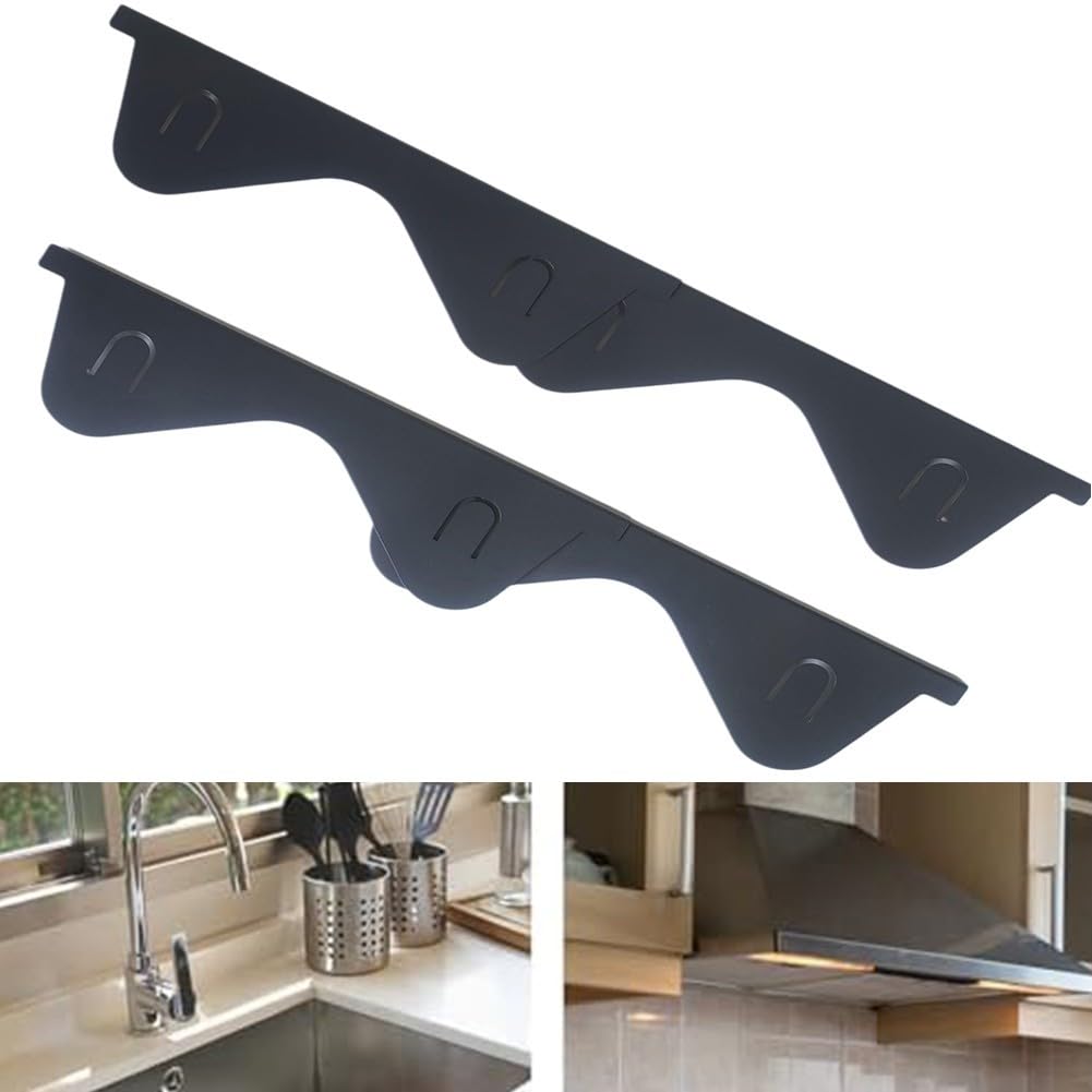 Kitchen Upgrade Lot de 4 couvre-joints rétractables en acier inoxydable Argenté