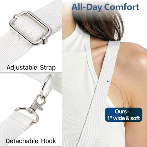 Image of PACKISM Clear Bag for Stadium Events - Small Clear Purse Crossbody Bag | Adjustable Wide Strap, 2 Easy Access Pockets, Thick 0.5mm PVC, for Sports Game Day Concerts Festival, Women Clear Stadium Bag