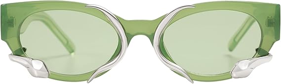 Trendy Sunglasses for Women Men Vintage Narrow Cateye Metal Snake Sunnie Y2k Accessories AP3621