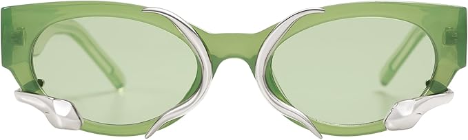Trendy Sunglasses for Women Men Vintage Narrow Cateye Metal Snake Sunnie Y2k Accessories AP3621