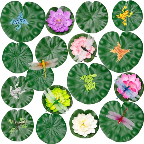 Sxutop 28 Pièces Nenuphar Flottant Artificiel Fleur Nénuphar en Plastique pour Bassin Faux Fleur Lotus de Flottants Nénuphars Artificielles avec Grenouille Libellule pour Décoration Etang de Jardin Sxutop 28 Pièces Nenuphar Flottant Artificiel Fleur Nénuphar en Plastique pour Bassin Faux Fleur Lotus de Flottants Nénuphars Artificielles avec Grenouille Libellule pour Décoration Etang de Jardin
