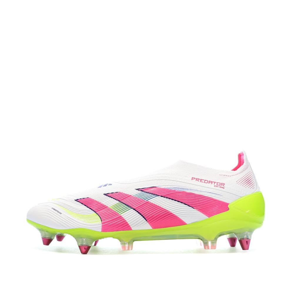 adidas Soccer Shoes White/Pink Predator Elite LL SG, white, 4 UK