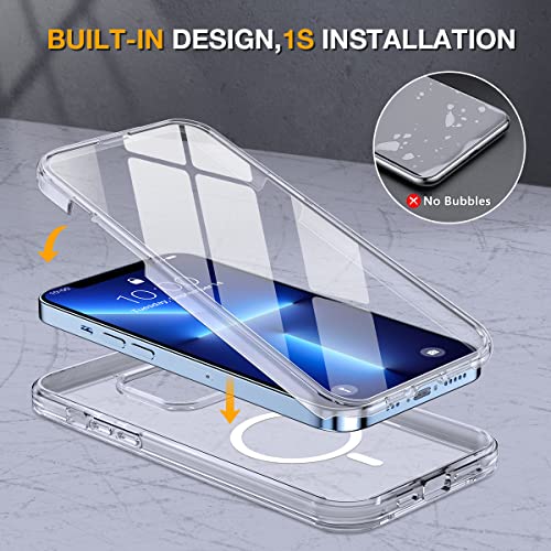 Image of Miracase for iPhone 13 Pro Case 6.1 inch,Full-Body Protection,Clear Bumper Case with Built-in 9H Tempered Glass Screen Protector,Military-Grade Drop Protection Outdoor Phone Case for iPhone 13 Pro,Clear
