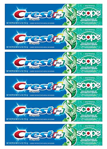 crest toothpaste 5.4 ounce plus scope whitening minty fresh (pack of 6)