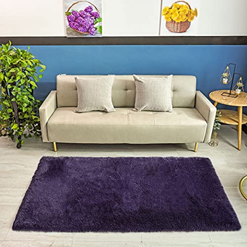 HETOOSHI alfombras mullidas de súper suaves y mullidas de terciopelo Linda alfombra de dormitorio mullidaAdecuado para...