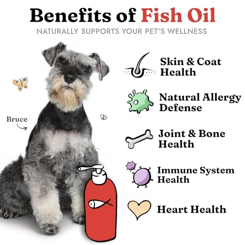 Fish Oil for Dogs - Healthy Skin & Coat, Salmon, Pollock, All Natural Supplement for Pets, Itching Scratching Allergy & Inflammation Defense, Omega 3 EPA DHA, Brain & Heart Health, 1.89 L - Image 3