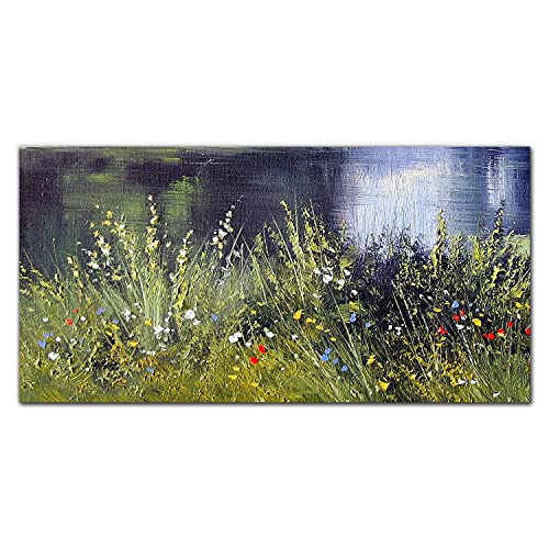 Photo sur verre Fleurs de rivière 100x50cm, décoration d'intérieur apaisante pour chambre et bureau