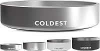 Vista 79 de Coldest Cuenco de metal antioxidante, antideslizante, 3 capas aisladas, acero inoxidable, perro, gato, mascota, antiderrames, sólido, para agua