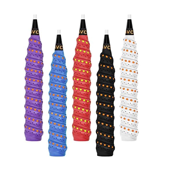 emperoch 5 Stück Griffband Anti-Rutsch Griffbänder Overgrip Griffbänder Selbstklebendes Tennis Griffband PU Racquet Grip, für Badmintonschläger, Angelruten, Squash
