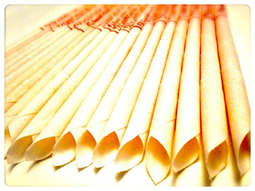 30 KONISCHE OHRKERZEN ZweiohrkerZen® aus Bienenwachs hergestellt mit Trägermaterial Baumwolle (15 Paar) mit Abbrennmarkierung und Filter - Geruch neutral - HOPI Candle Cover