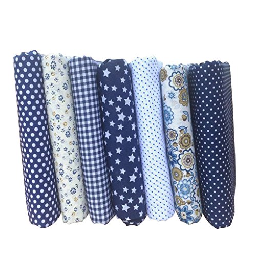 Mengonee 7PCS/set misto di stampa di 25 * 25cm tessuti floreali per il patchwork Materiali da cucire Quilting Scrapbooking panno di cotone