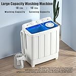 Auertech Portable Washing Machine, 28lbs Twin Tub Washer Mini Compact Laundry Machine with Drain Pump, Semi-automatic 18lbs Washer 10lbs Spinner Combo for Dorms, Apartments, RVs - Image 5