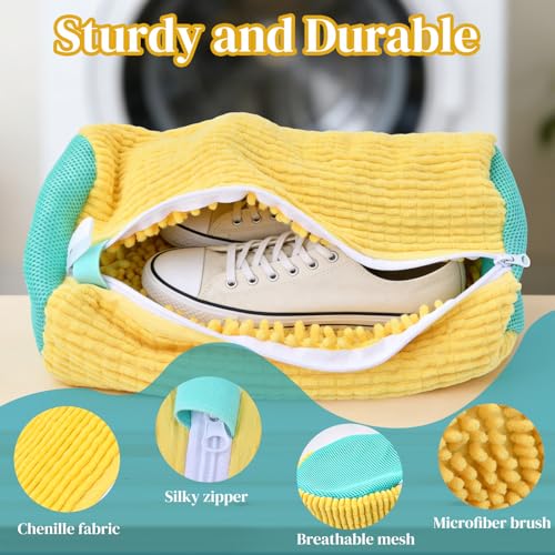 2Pack Shoe Laundry Bags + 2Pack Travel Laundry Bags, Large Bags for Camping & Traveling, Sneaker Washing Machine Bag Laundry Storage & Organization for Home - Image 4
